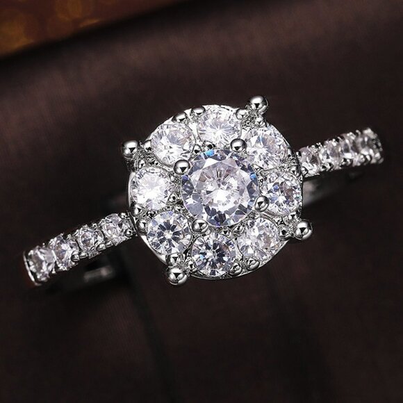 😍Dainty Engagement 925 Sterling Silver Plated Beautiful Ring for Women, L009 - Picture 1 of 10